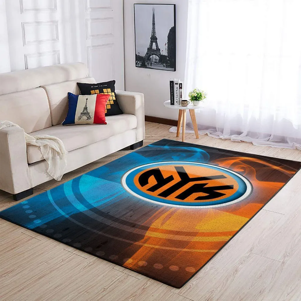 Modern Abstract Rug Perfect for Living Room Decor Blue and Gray