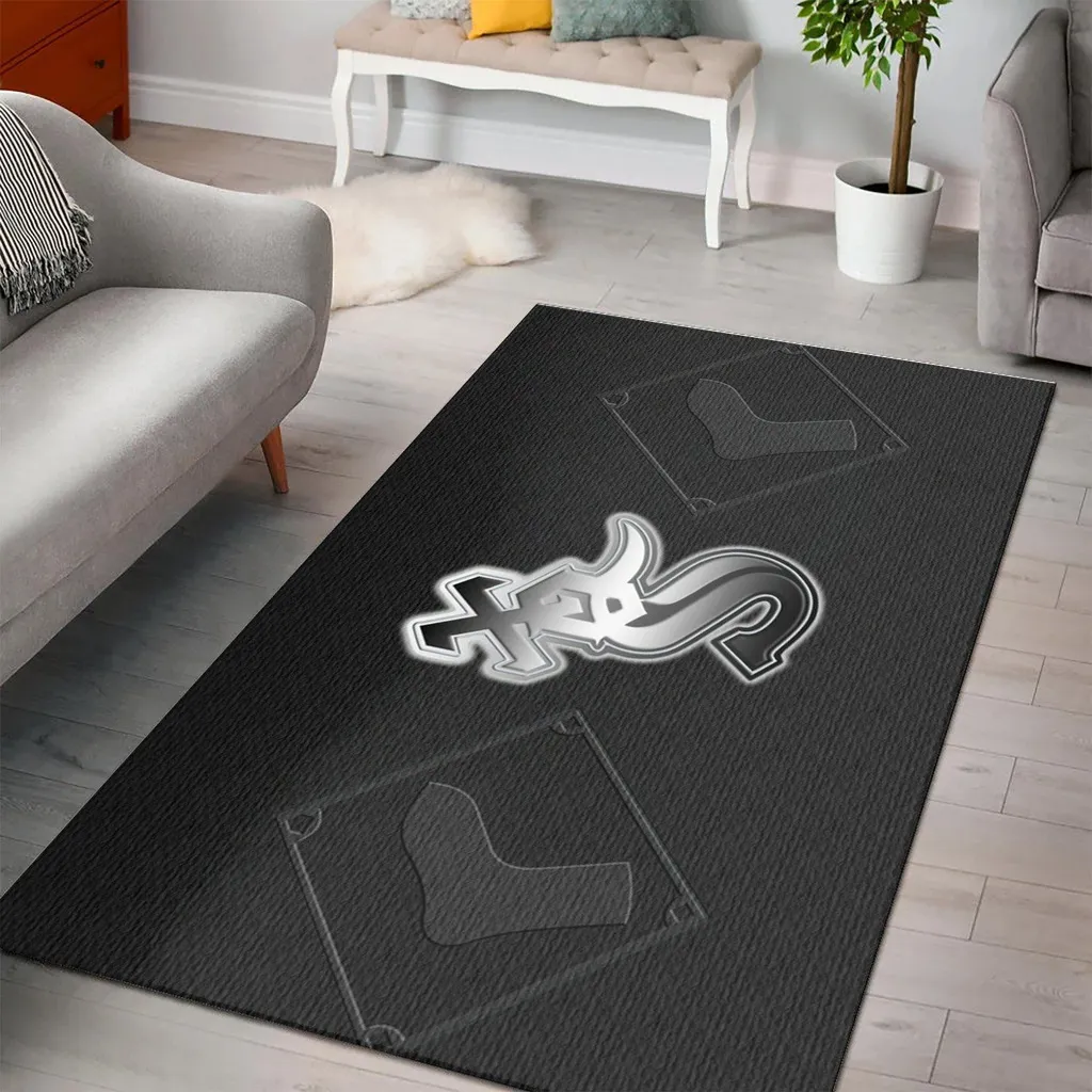 Modern Area Rug Abstract Pattern for Living Room Decor Black and Gray