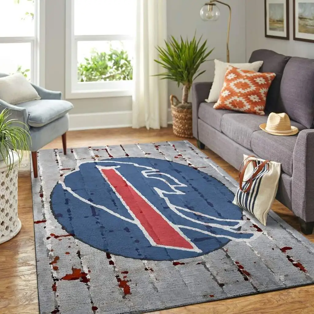 Modern Area Rug for Living Room and Bedroom Decor Blue and Gray