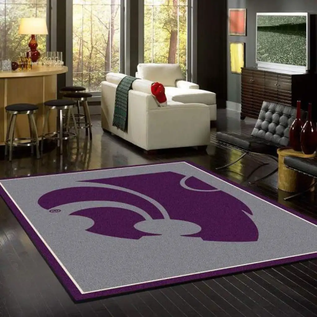 Modern Area Rug for Living Room and Bedroom Decor Purple and Gray