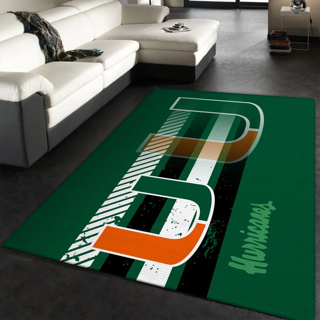 Modern Area Rug for Living Room Contemporary Decor Green and Orange