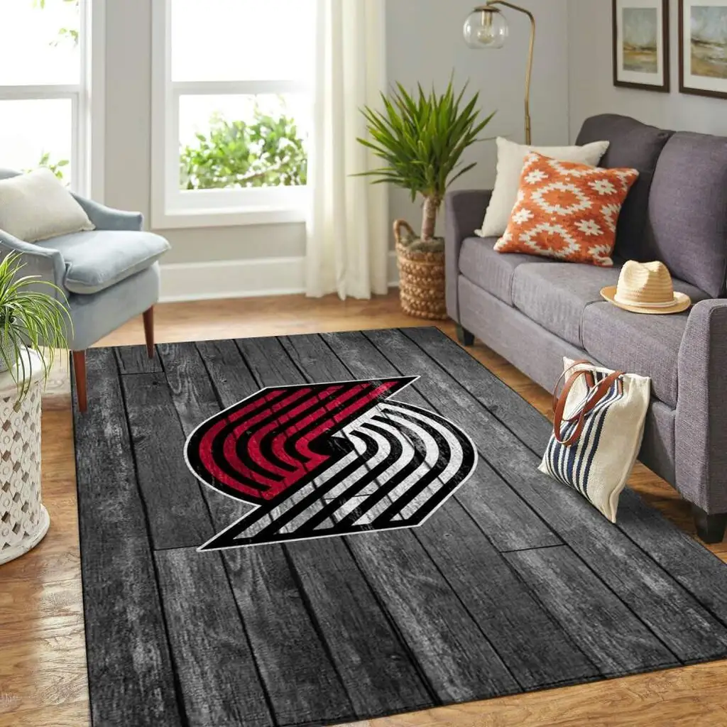 Modern Area Rug with Geometric Striped Pattern Black and Red