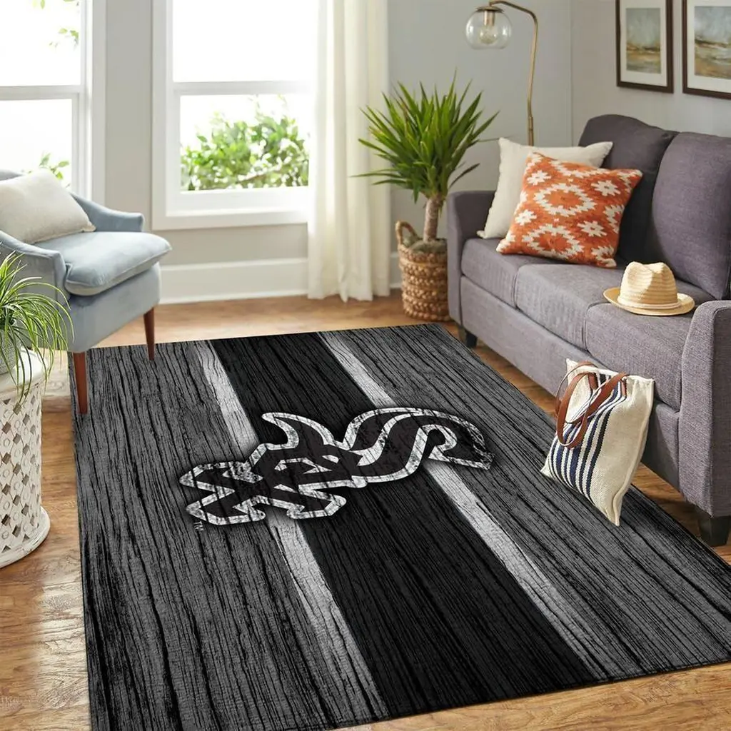 Modern Decorative Rug for Stylish Living Room Floor Black and Gray