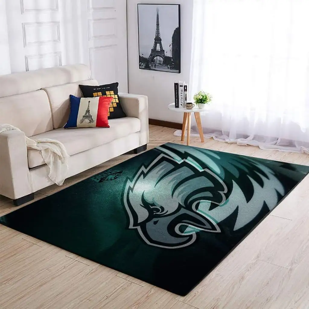 Modern Eagle Area Rug for Living Room Decor Black and Gray