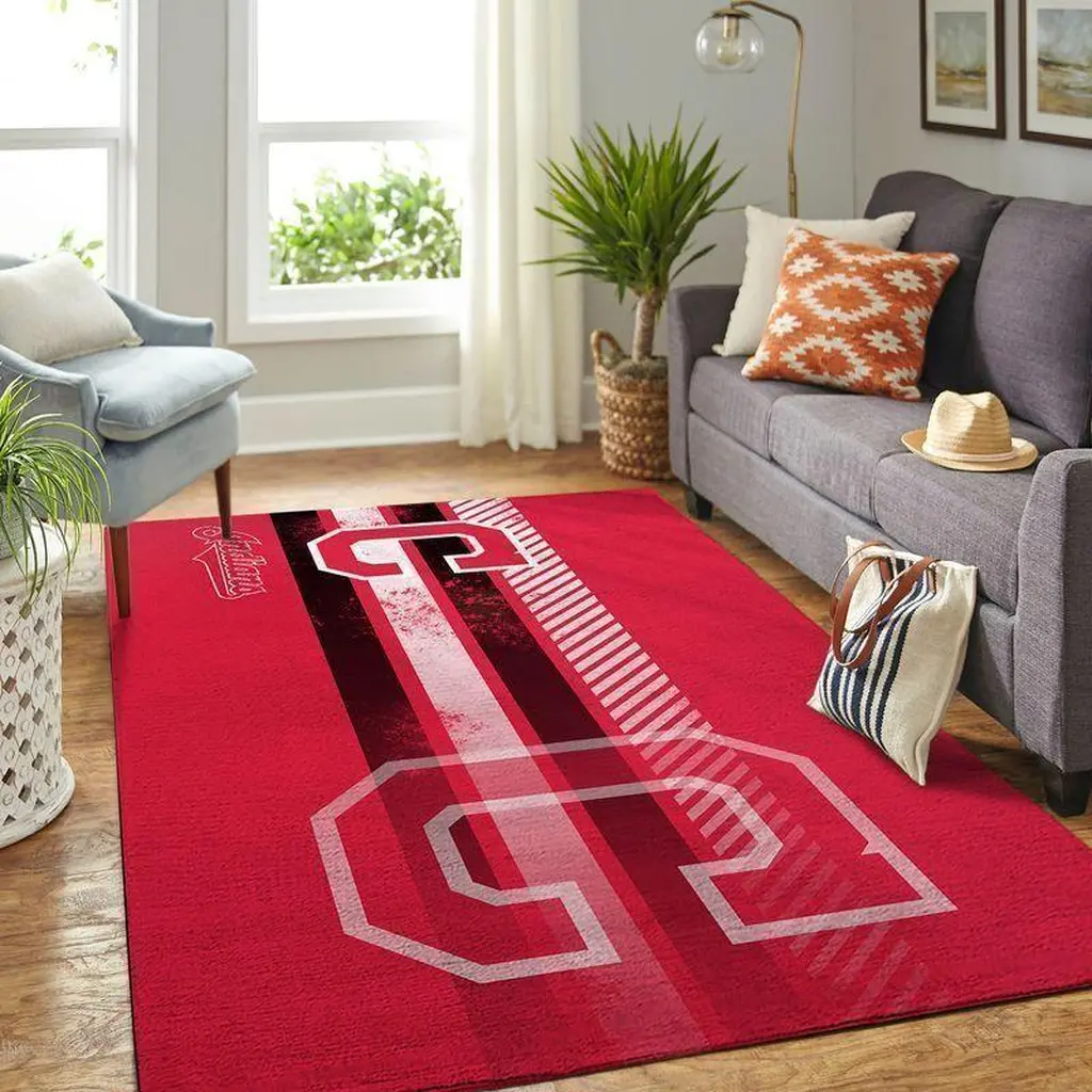 Modern Geometric Pattern Rug for Living Room Decor Black and Red