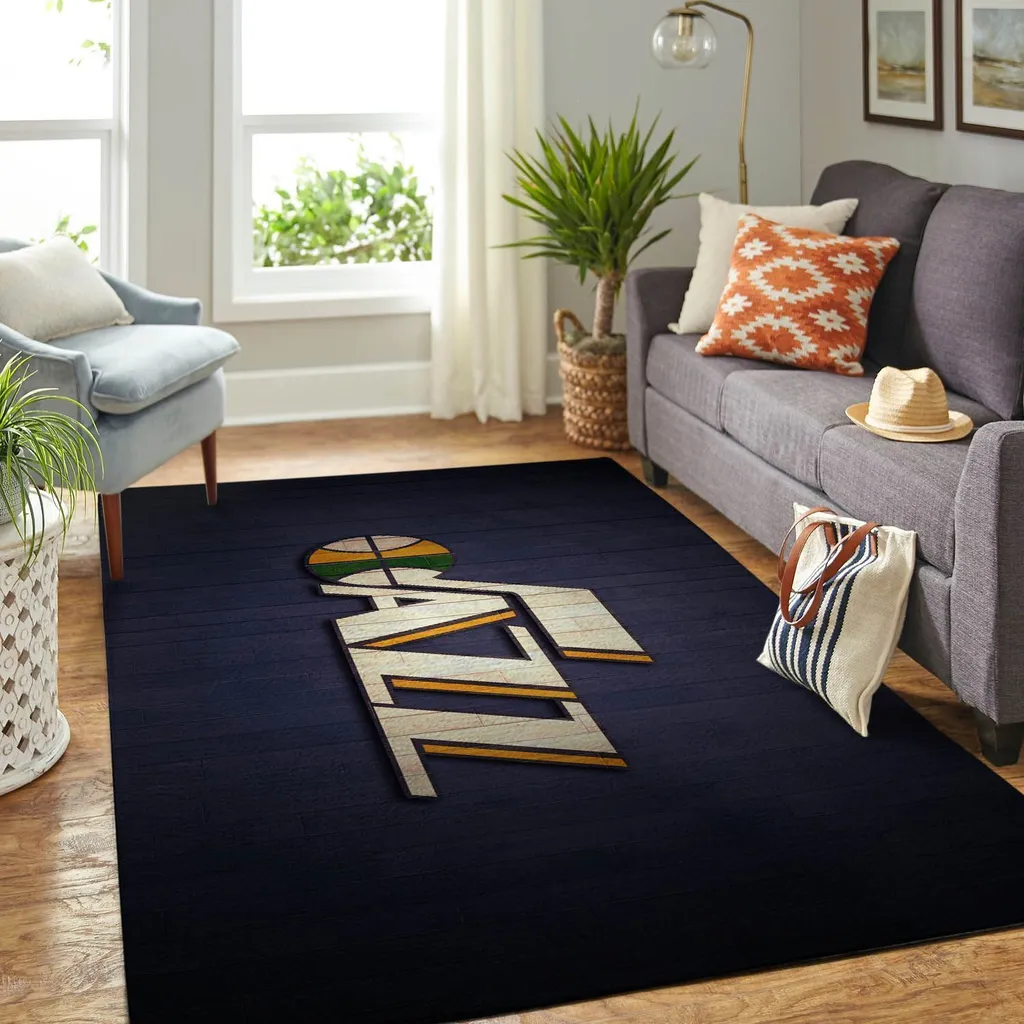 Modern Jazz Area Rug for Living Room Decor Black and Blue