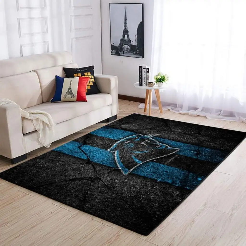 Modern Panther Rug for Stylish Living Room Decor Black and Blue