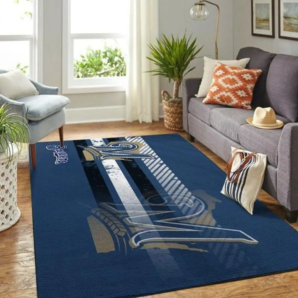 Modern Rug for Living Room and Bedroom Decor Blue and White