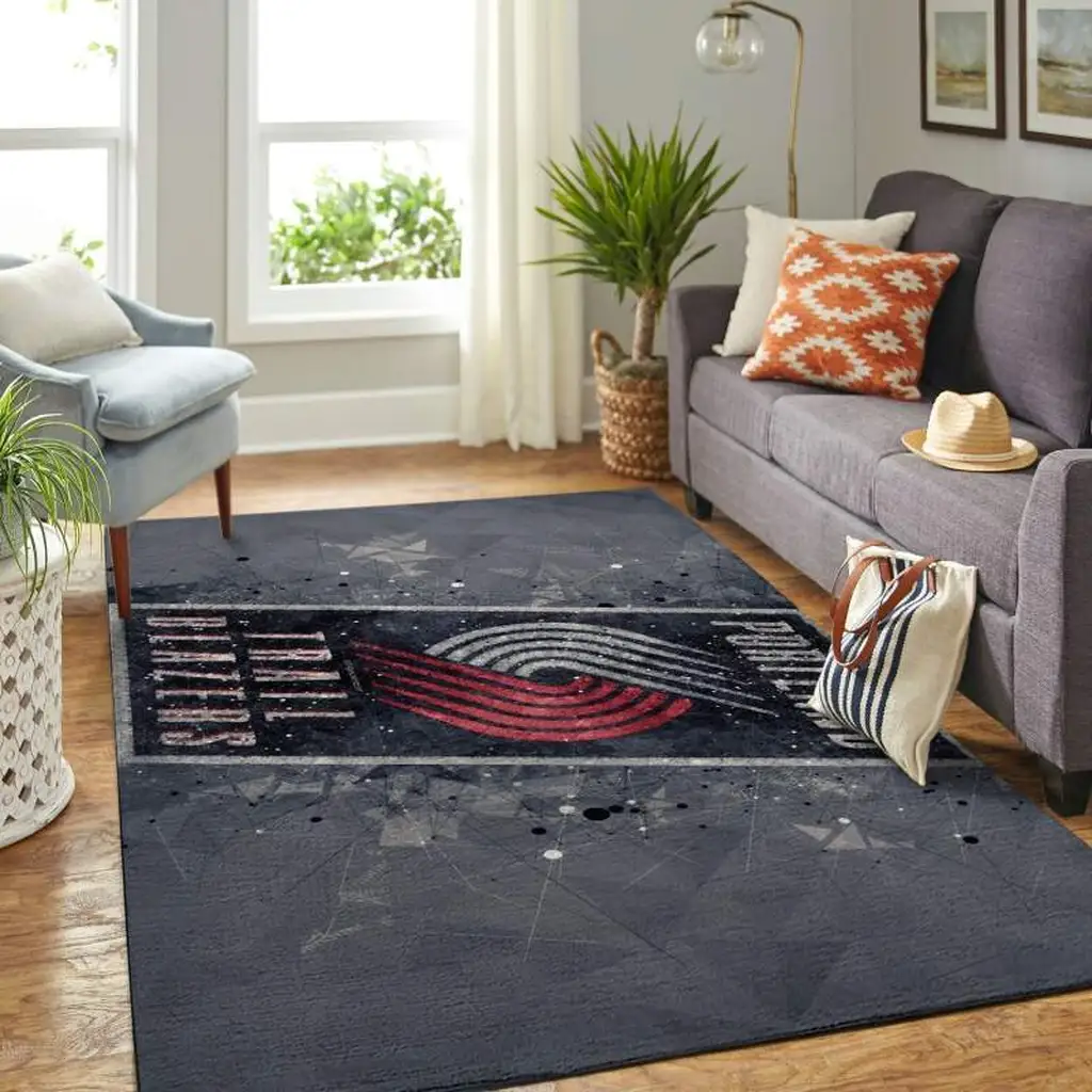 Modern Rug for Living Room Contemporary Home Decor Black and Red