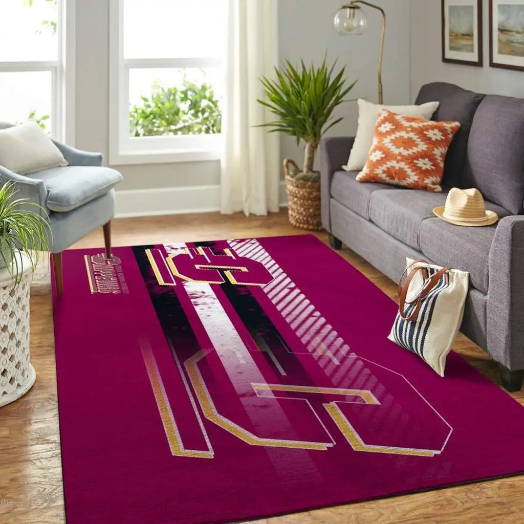 Modern Rug for Stylish Living Room Decor Maroon and Yellow