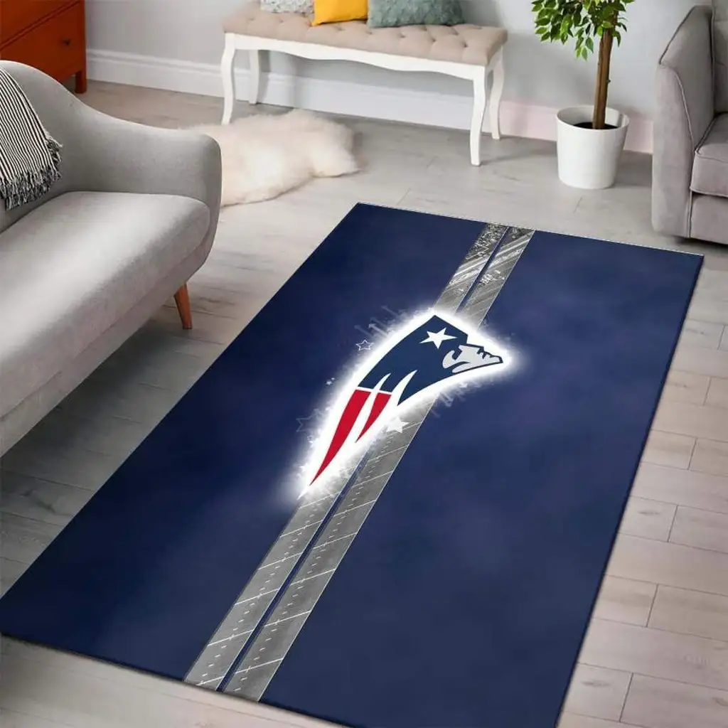 Modern Rug with Patriotic Design for Living Room Decor Blue and Red