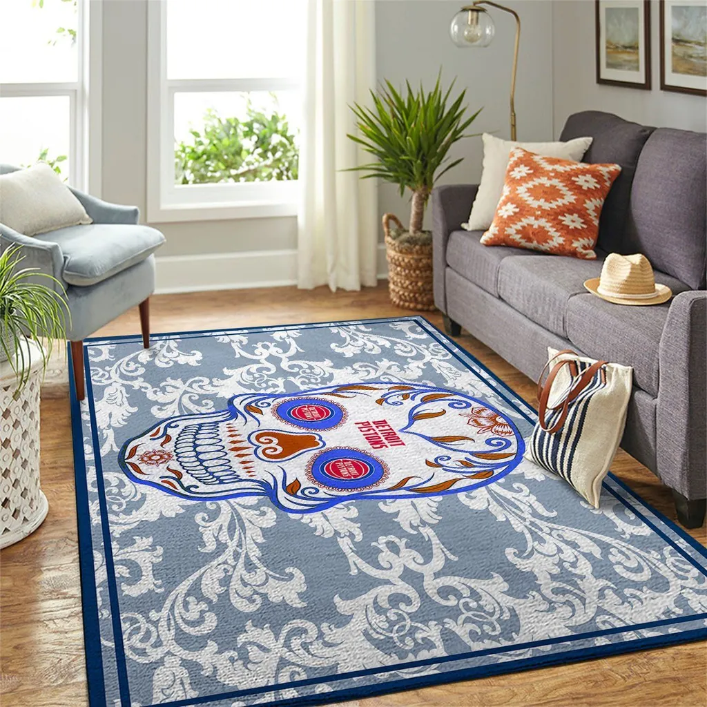 Modern Skull Area Rug Decorative Living Room Carpet Black and Yellow