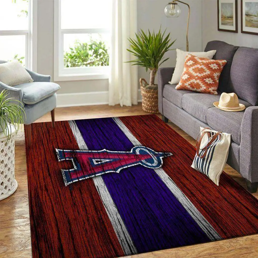 Modern Sports Rug for Living Room Home Decor Blue and Brown