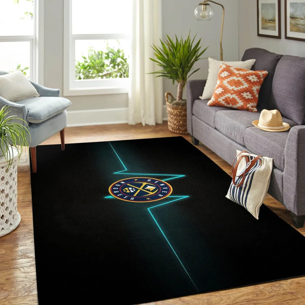 Modern Sports Team Rug for Stylish Living Room Purple and Yellow