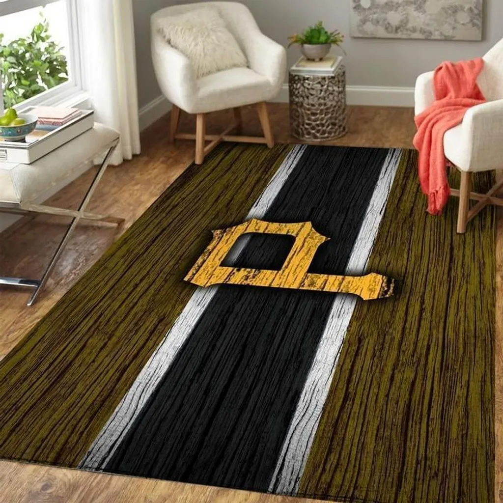 Modern Striped Rug for Living Room Decoration Black and Yellow