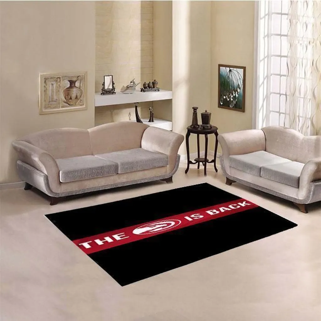 Modern Stylish Living Room Rug Contemporary Design Black and Red