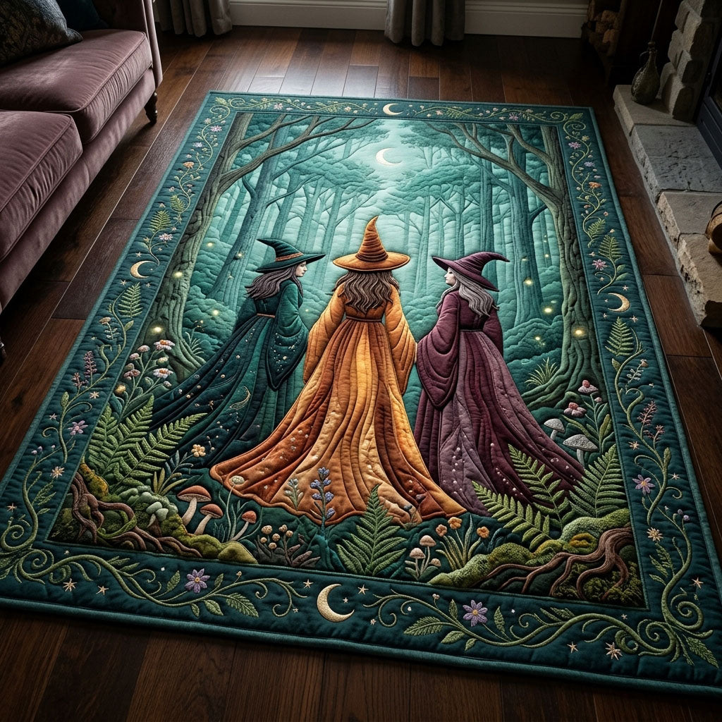 Moody Forest Gothic Witchcore Halloween Area Rug - Non-Slip Washable 3D Print Rug for Living Room & BedroomTVC2108405