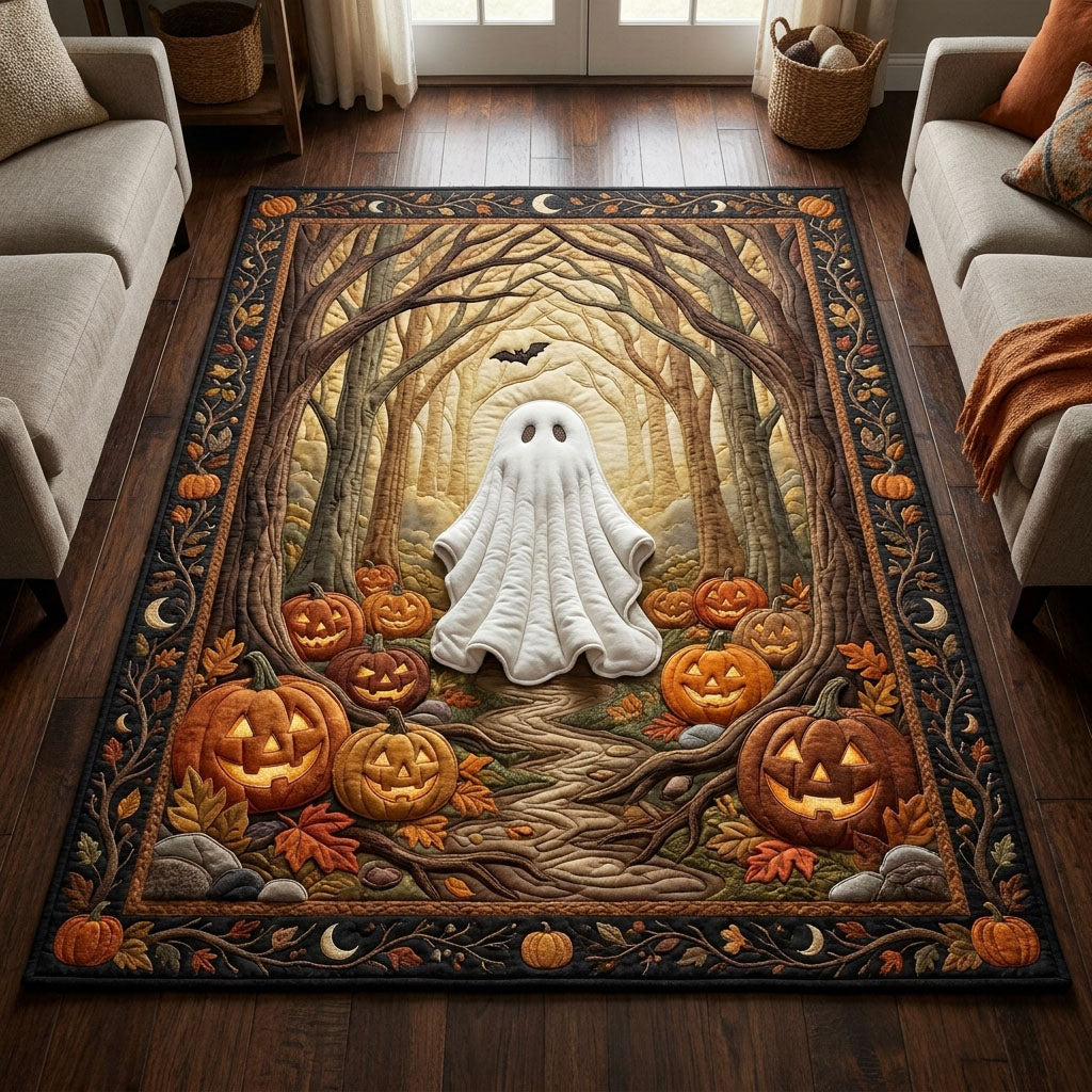 Moody Ghost In Forest Halloween Area Rug - Non-Slip Washable 3D Print Rug for Living Room & BedroomTVC2108405