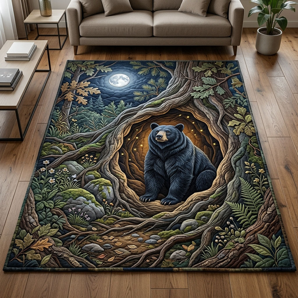 Moonlit Bear Area Rug - Non-Slip Washable 3D Print Rug for Living Room & BedroomTVC2108405