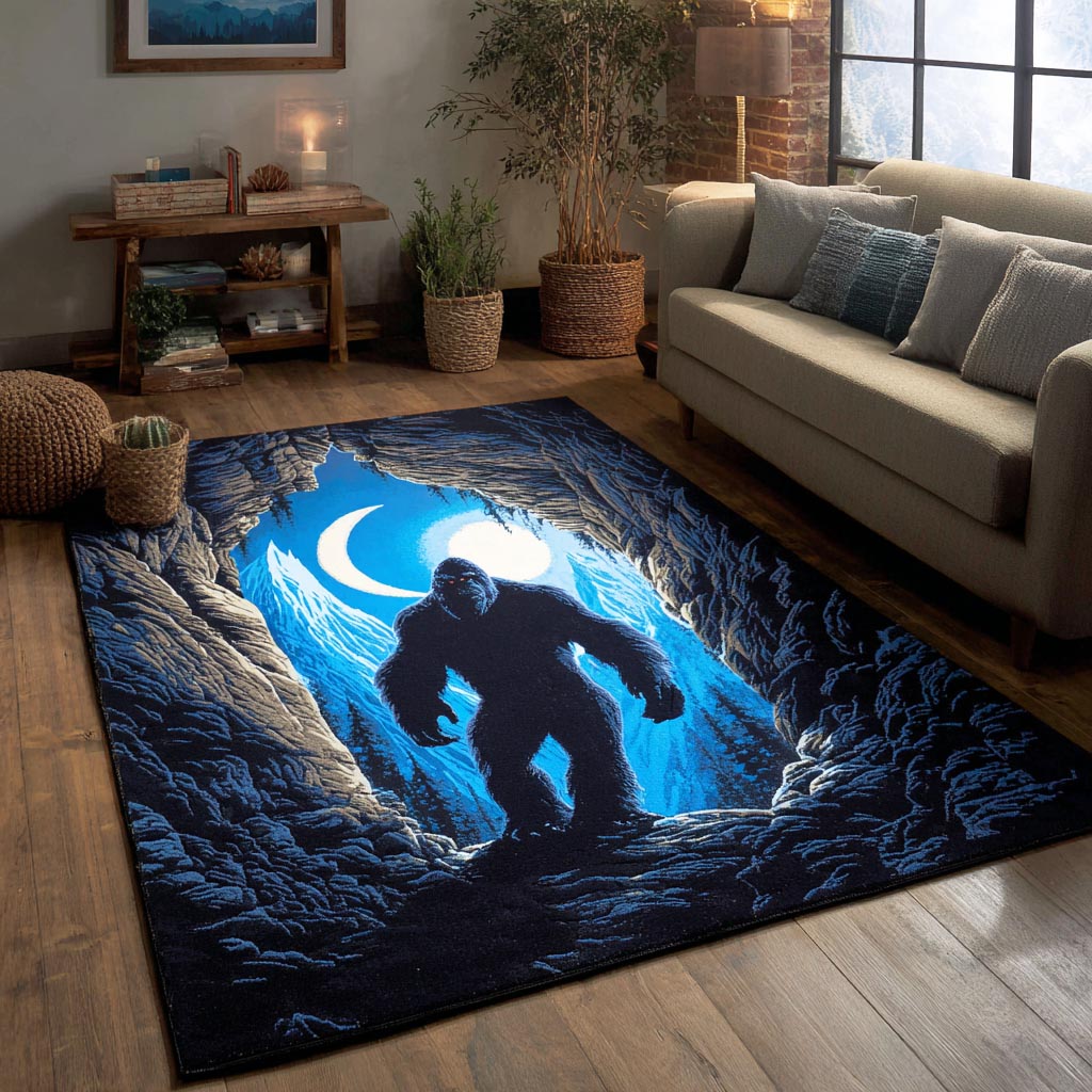 Moonlit Creature Area Rug - Non-Slip Washable 3D Print Rug for Living Room & BedroomTVC2108297