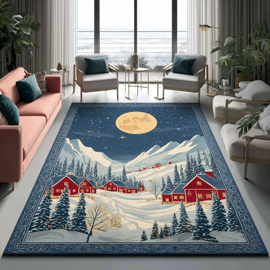 Moonlit Home Area Rug - Non-Slip Washable 3D Print Rug for Living Room & BedroomTVC2108296