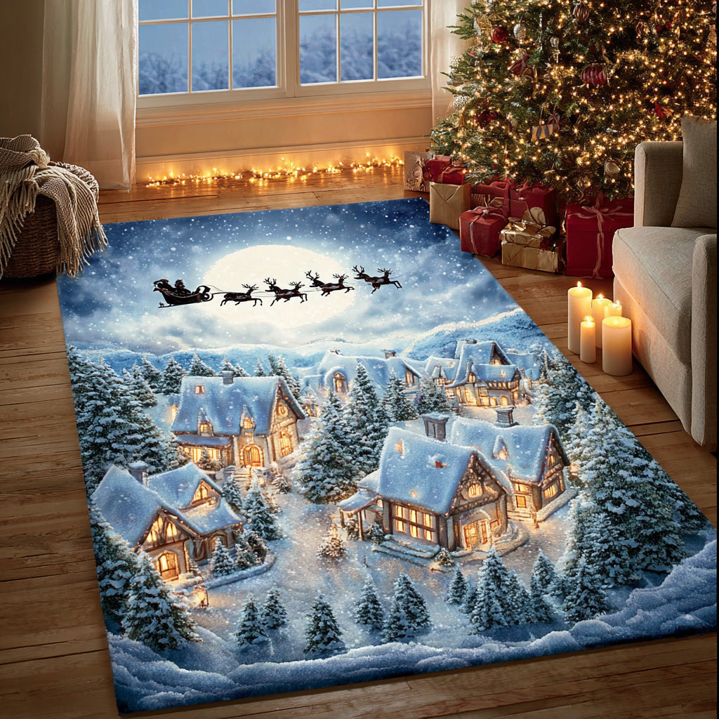 Moonlit Sleighride Area Rug - Non-Slip Washable 3D Print Rug for Living Room & BedroomTVC2108296