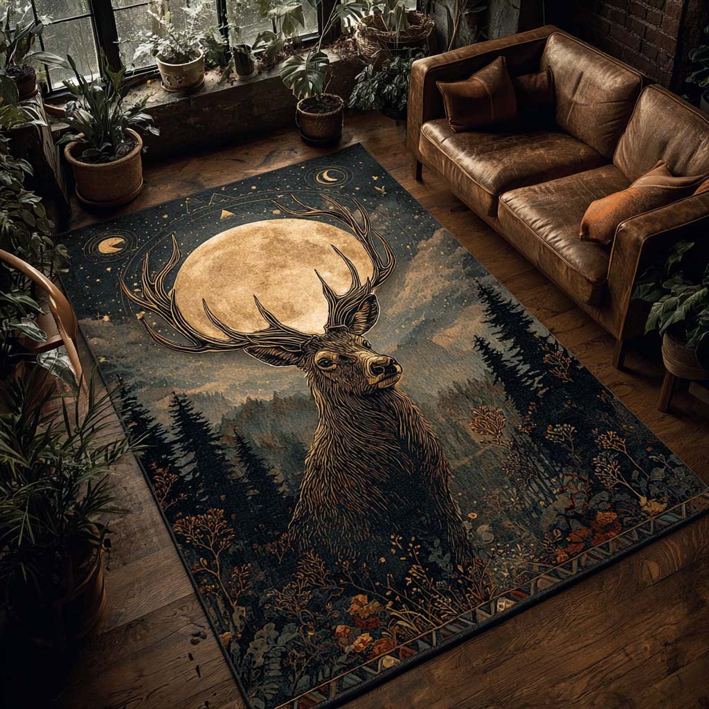 Moonrise Majesty Area Rug - Non-Slip Washable 3D Print Rug for Living Room & BedroomTVC2108296