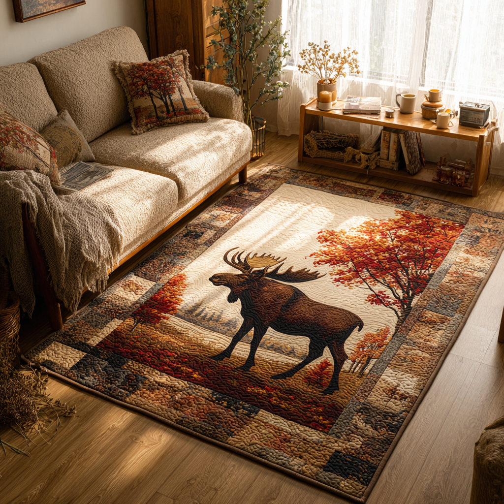 Moose Ridge Area Rug - Non-Slip Washable 3D Print Rug for Living Room & BedroomTVC2108296