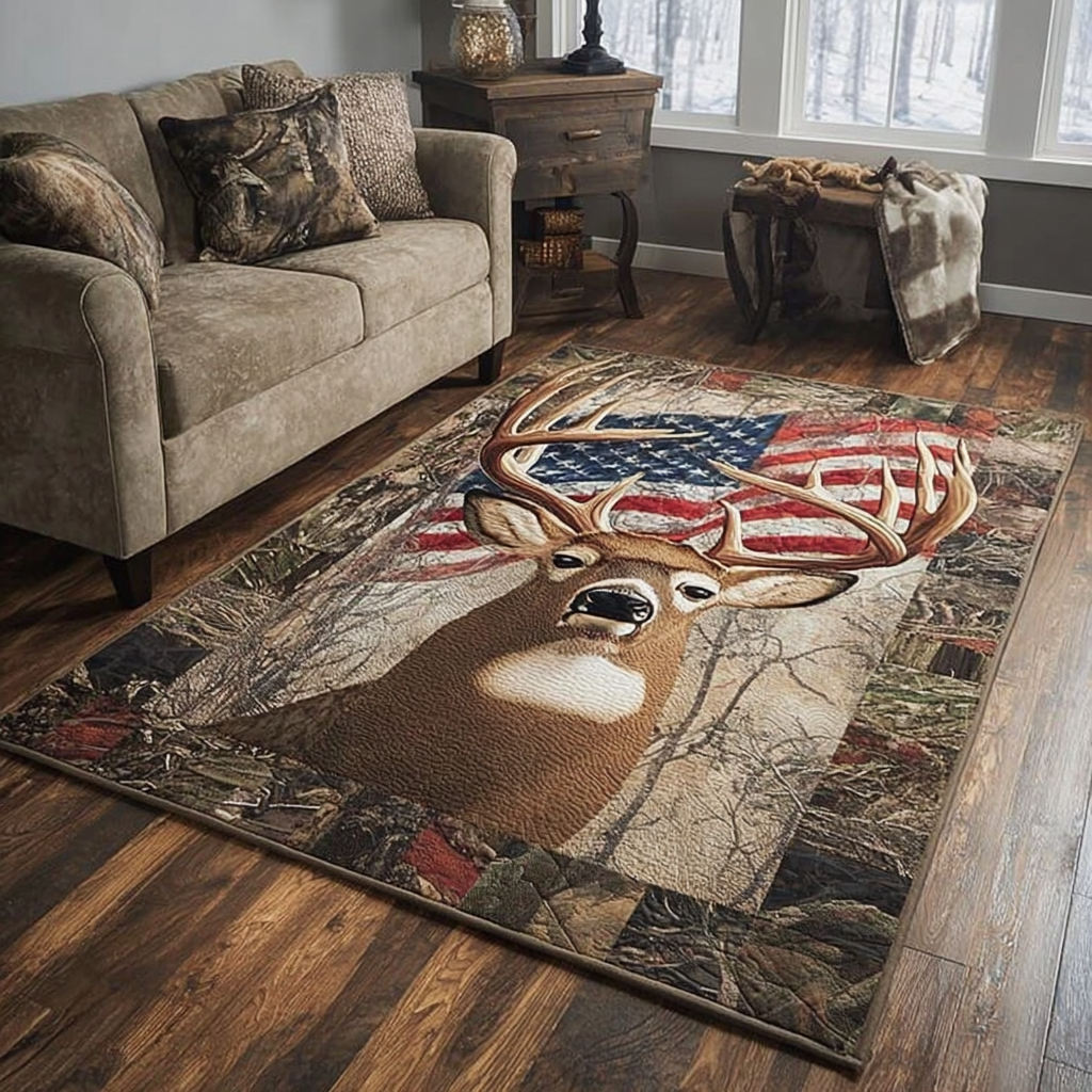 Morning Deer Area Rug - Non-Slip Washable 3D Print Rug for Living Room & BedroomTVC2108296