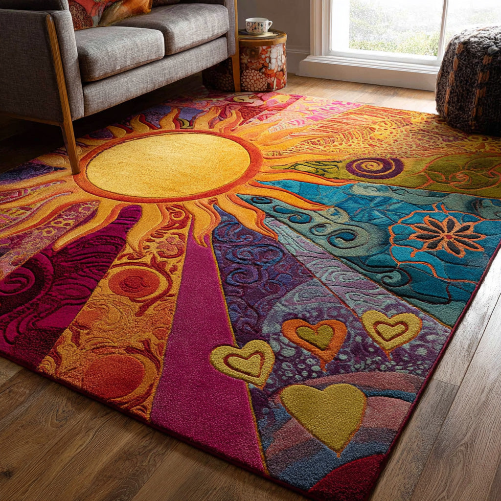 Morning Glory Area Rug - Non-Slip Washable 3D Print Rug for Living Room & BedroomTVC2108295