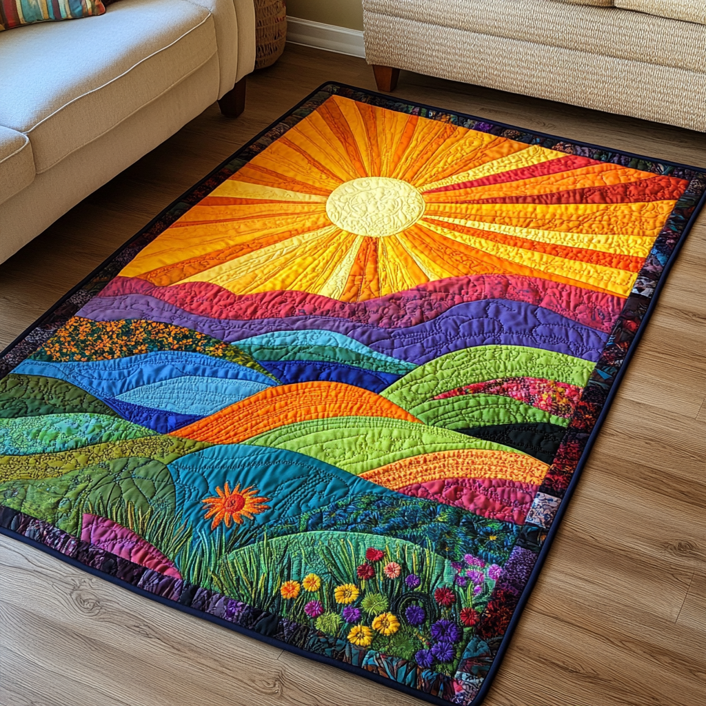 Morning Glow Area Rug - Non-Slip Washable 3D Print Rug for Living Room & BedroomTVC2108295