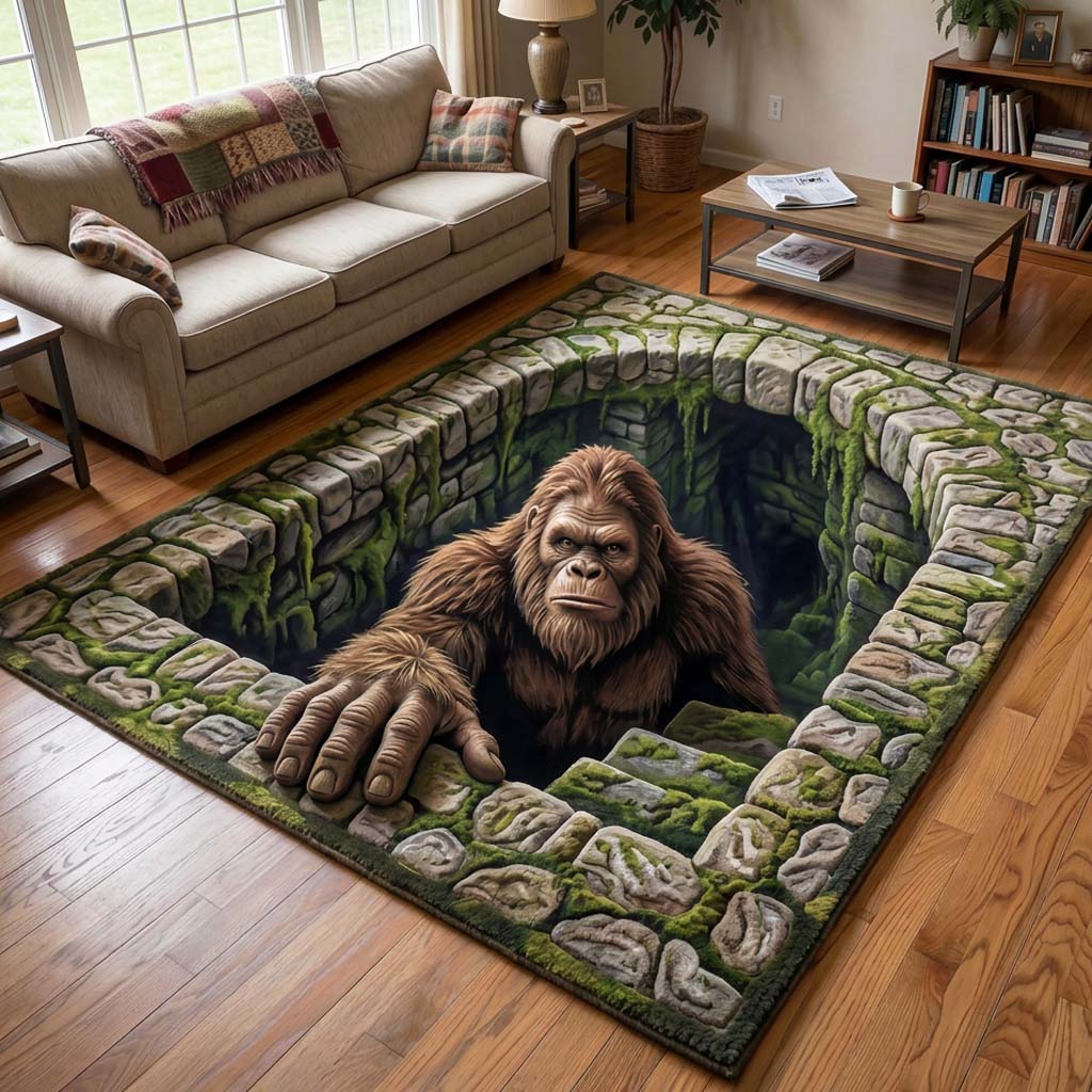 Mossy Depths Area Rug - Non-Slip Washable 3D Print Rug for Living Room & BedroomTVC2108405