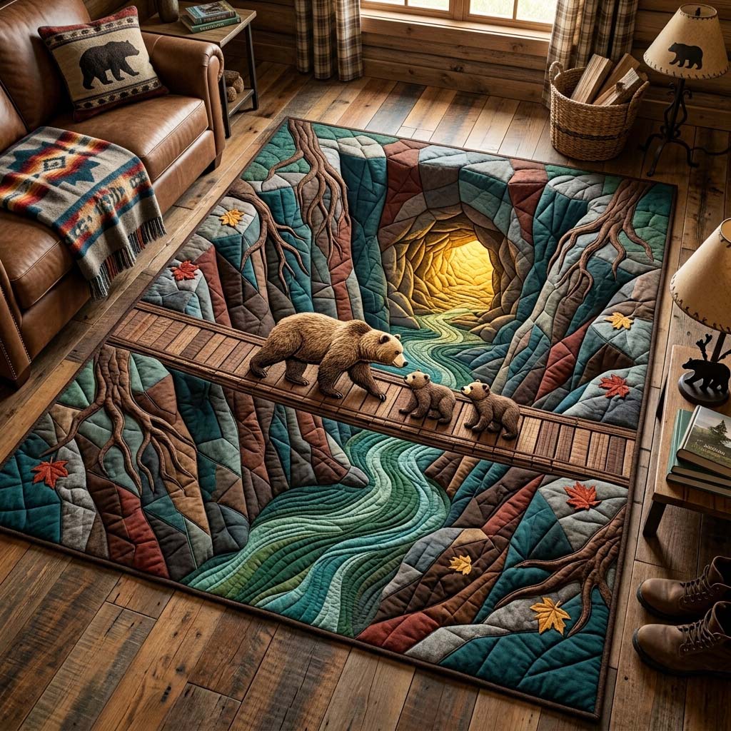 Mother Bear Ravine Area Rug - Non-Slip Washable 3D Print Rug for Living Room & BedroomTVC2108405