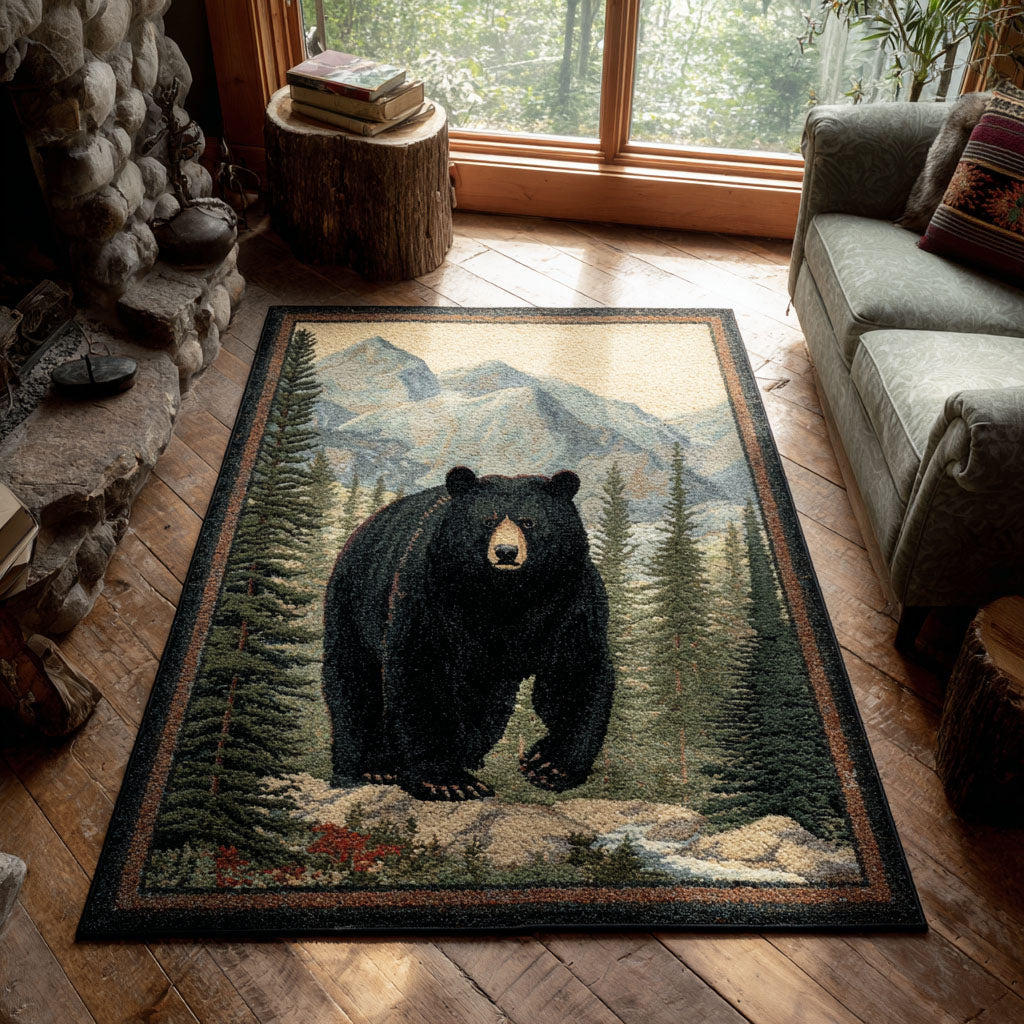 Mountain Lodge Area Rug - Non-Slip Washable 3D Print Rug for Living Room & BedroomTVC2108295