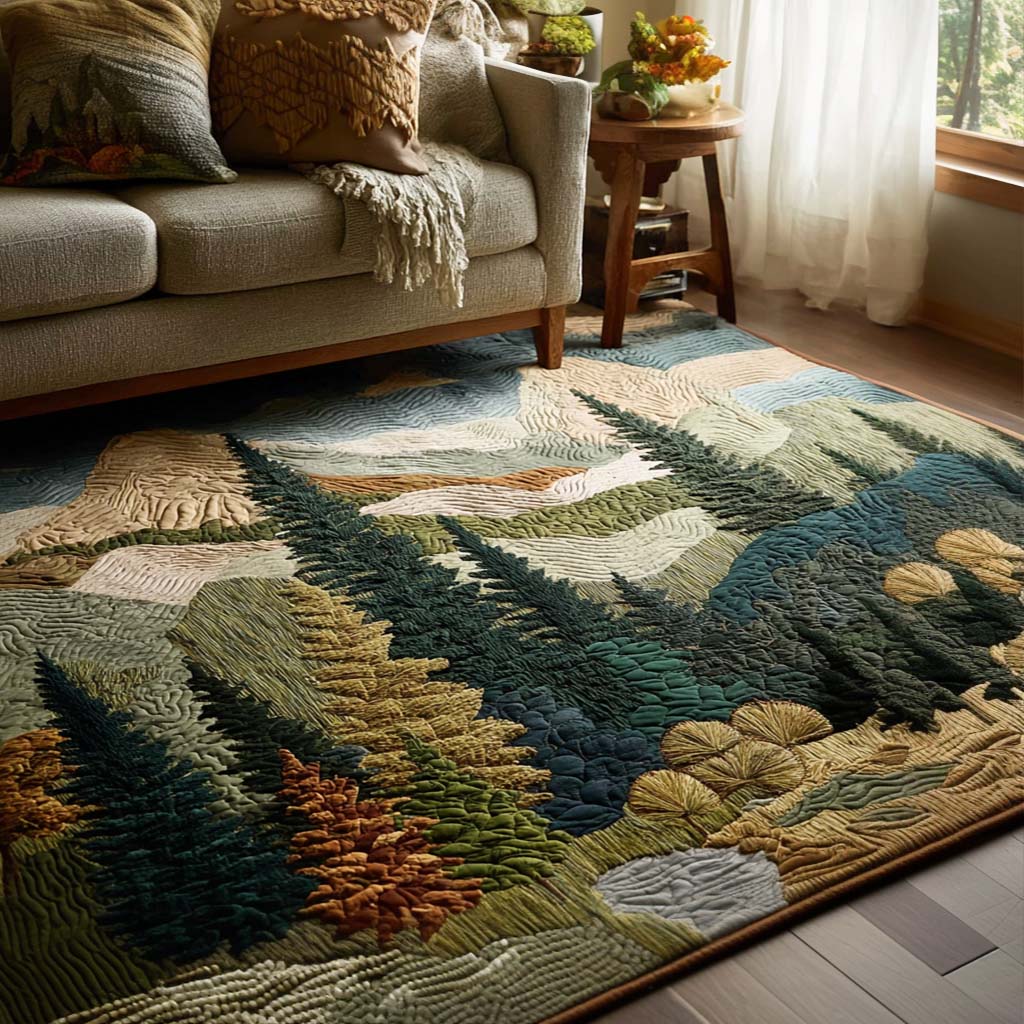 Mountain Pines Area Rug - Non-Slip Washable 3D Print Rug for Living Room & BedroomTVC2108295