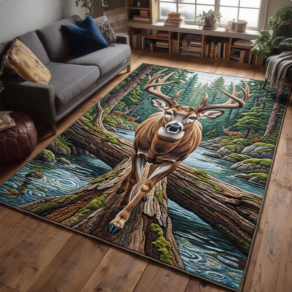 Mountain Trail Deer Area Rug - Non-Slip Washable 3D Print Rug for Living Room & BedroomTVC2108405