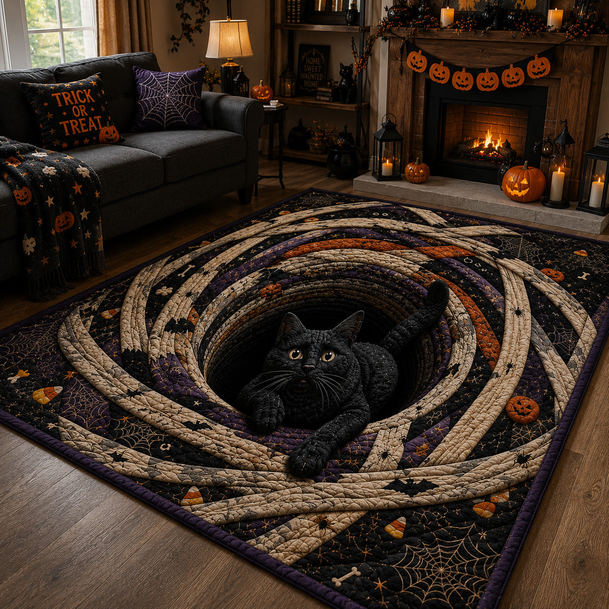 Mummy Whiskers Area Rug - Non-Slip Washable 3D Print Rug for Living Room & BedroomTVC2108294