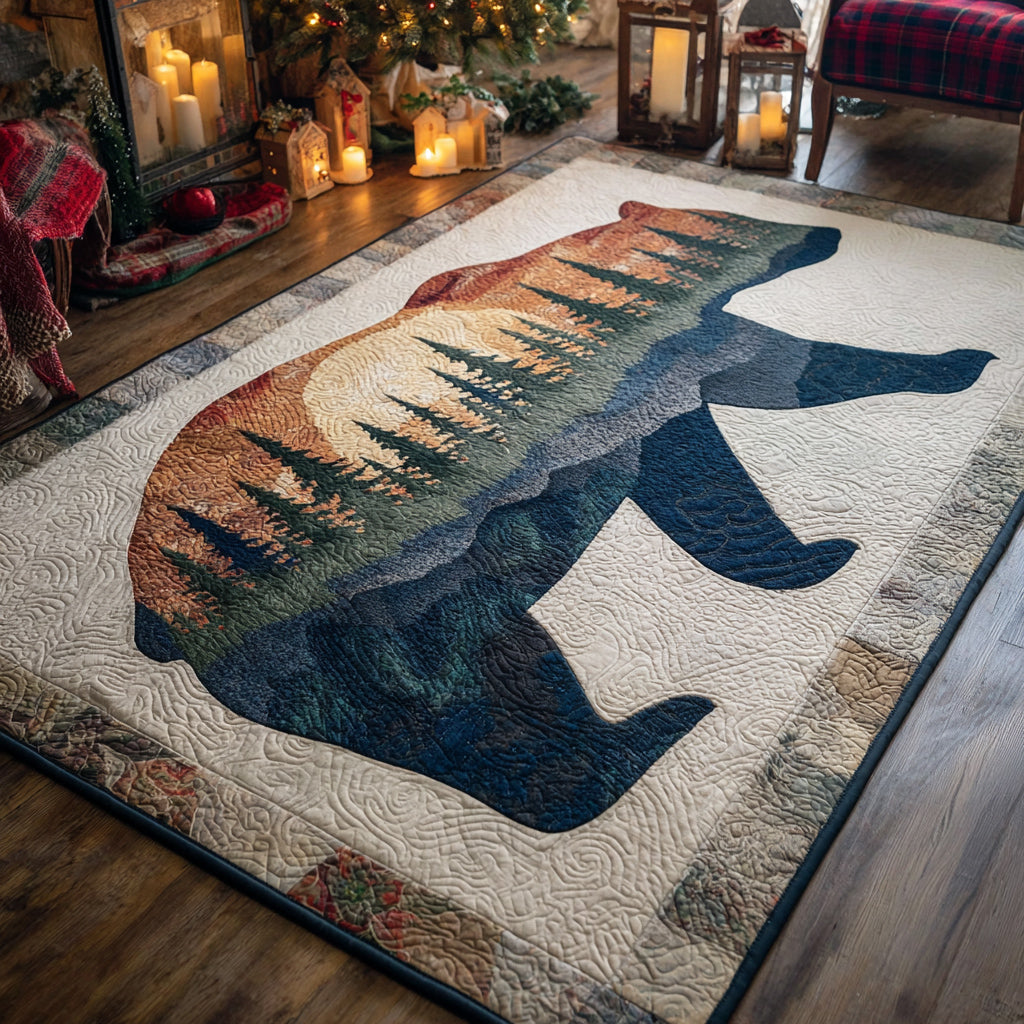 Mystic Bear Timber Area Rug - Non-Slip Washable 3D Print Rug for Living Room & BedroomTVC2108294
