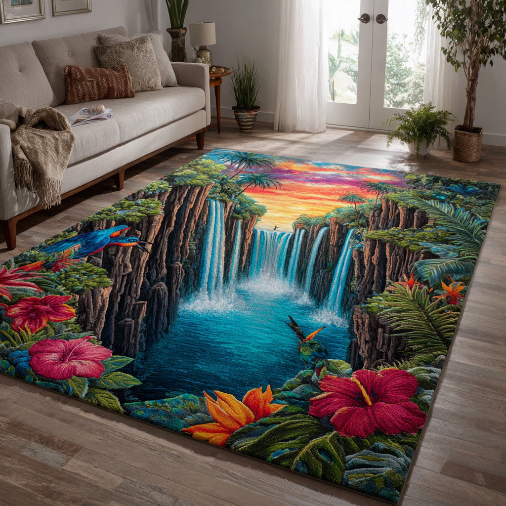 Mystic Lagoon Area Rug - Non-Slip Washable 3D Print Rug for Living Room & BedroomTVC2108294