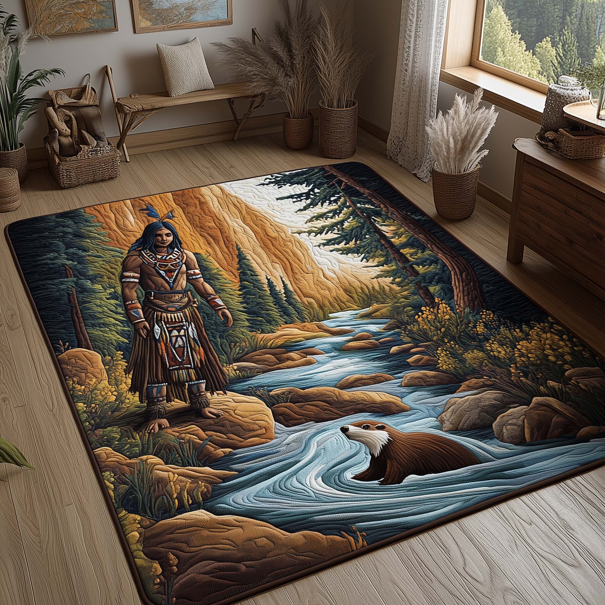 Native Soul Area Rug - Non-Slip Washable 3D Print Rug for Living Room & BedroomTVC2108222