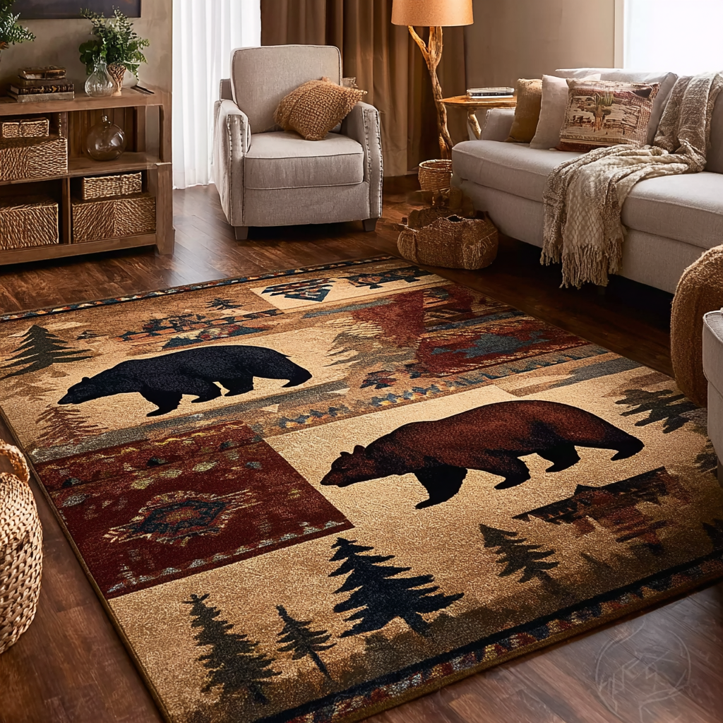 Nature Echo Area Rug - Non-Slip Washable 3D Print Rug for Living Room & BedroomTVC2108213