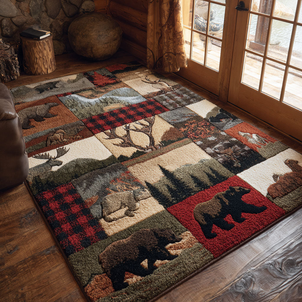 Nature Echo Area Rug - Non-Slip Washable 3D Print Rug for Living Room & BedroomTVC2108293
