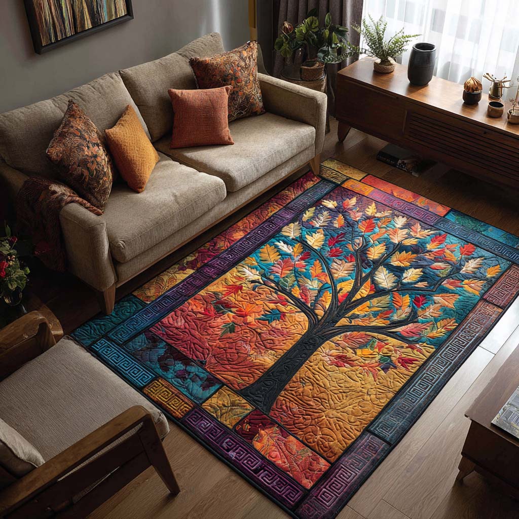 Nature Mosaic Area Rug - Non-Slip Washable 3D Print Rug for Living Room & BedroomTVC2108293