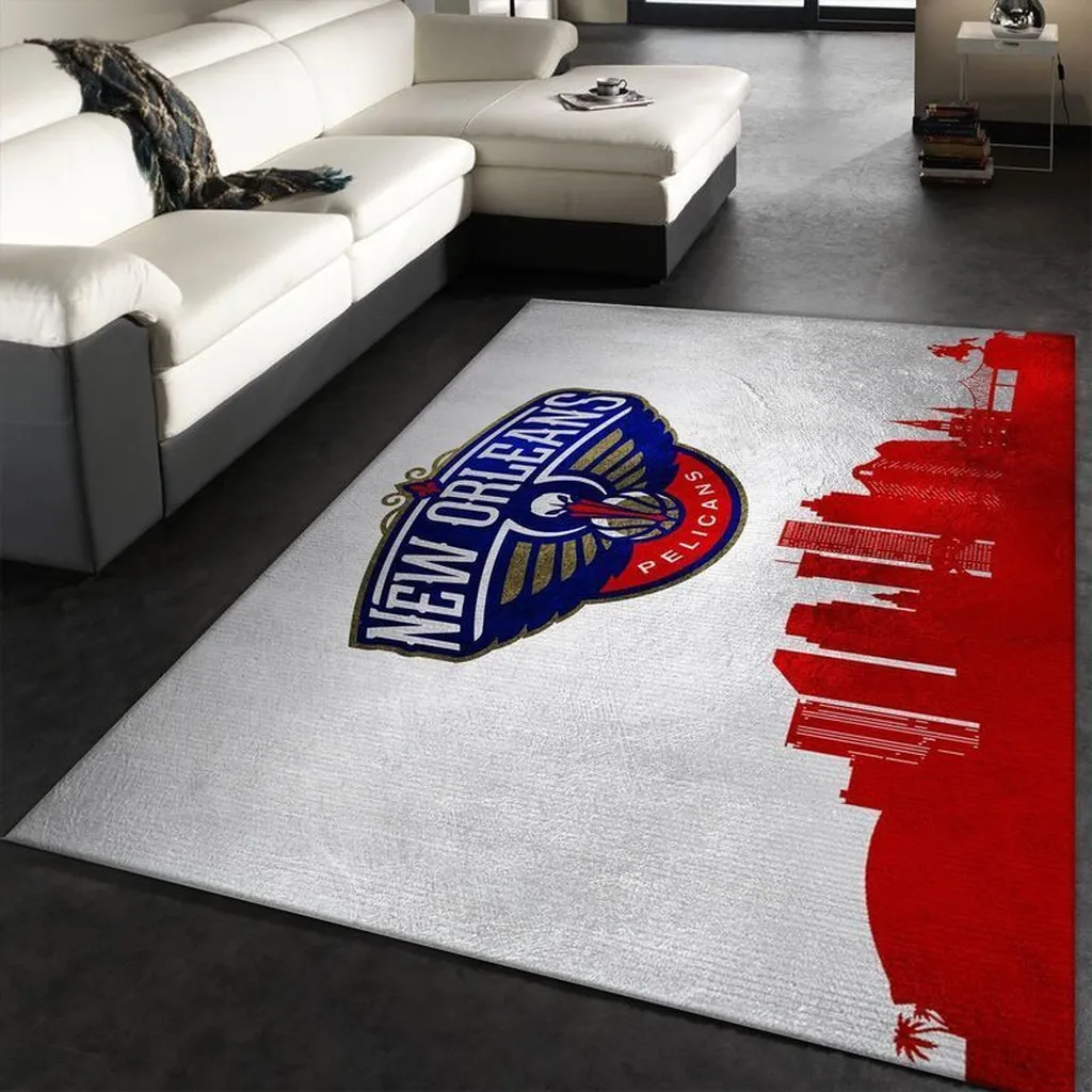 New Orleans Pelicans Rug - Area for Living Room Decor Black and Yellow