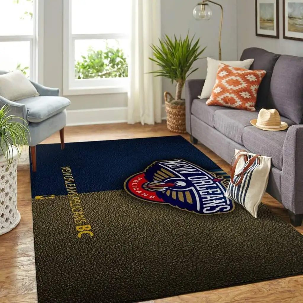 New Orleans Pelicans Rug - NBA for Living Room Decor Blue and White