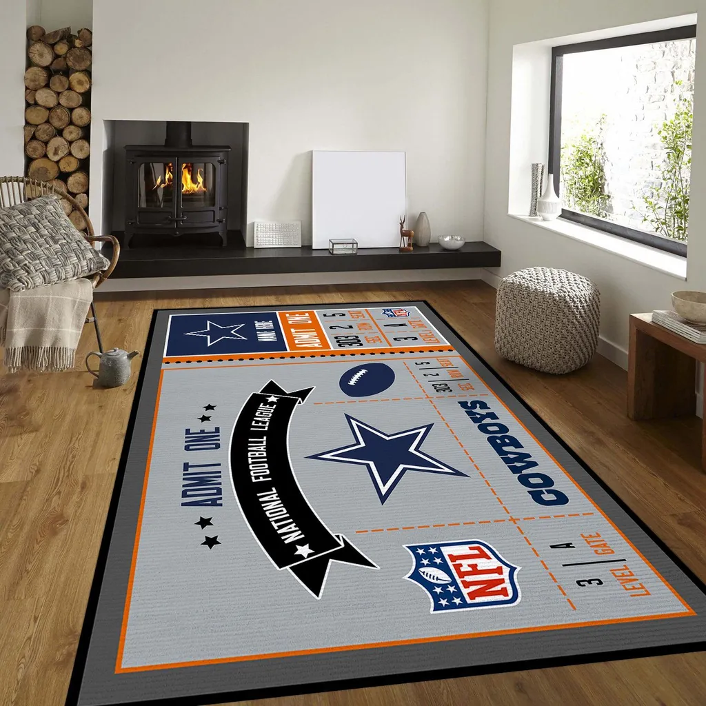 New York Giants Rug - Area Perfect for Football Fans Blue and Gray