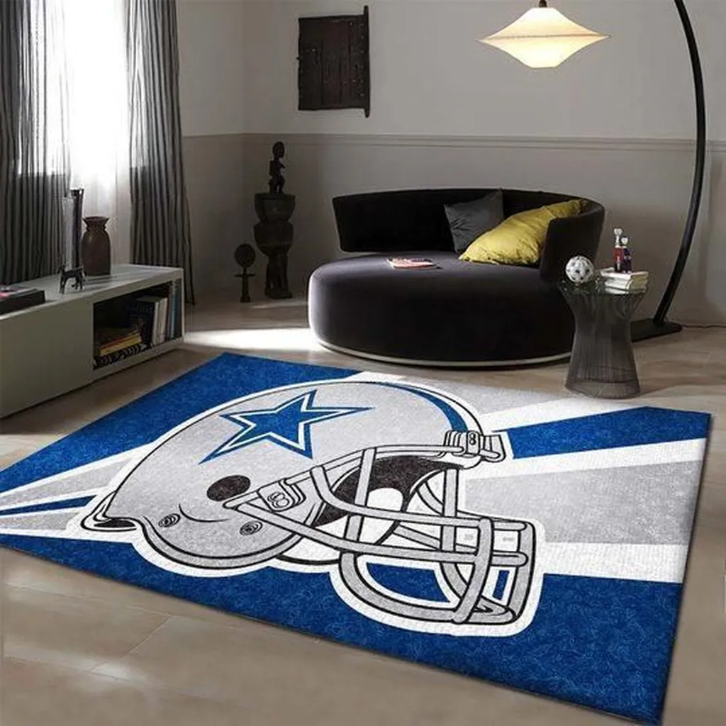 New York Giants Rug - Logo Area for Living Room Decor Blue and White