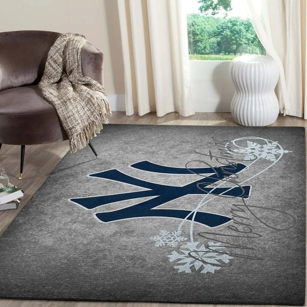 New York Inspired Rug for Stylish Living Room Decor Blue and Gray