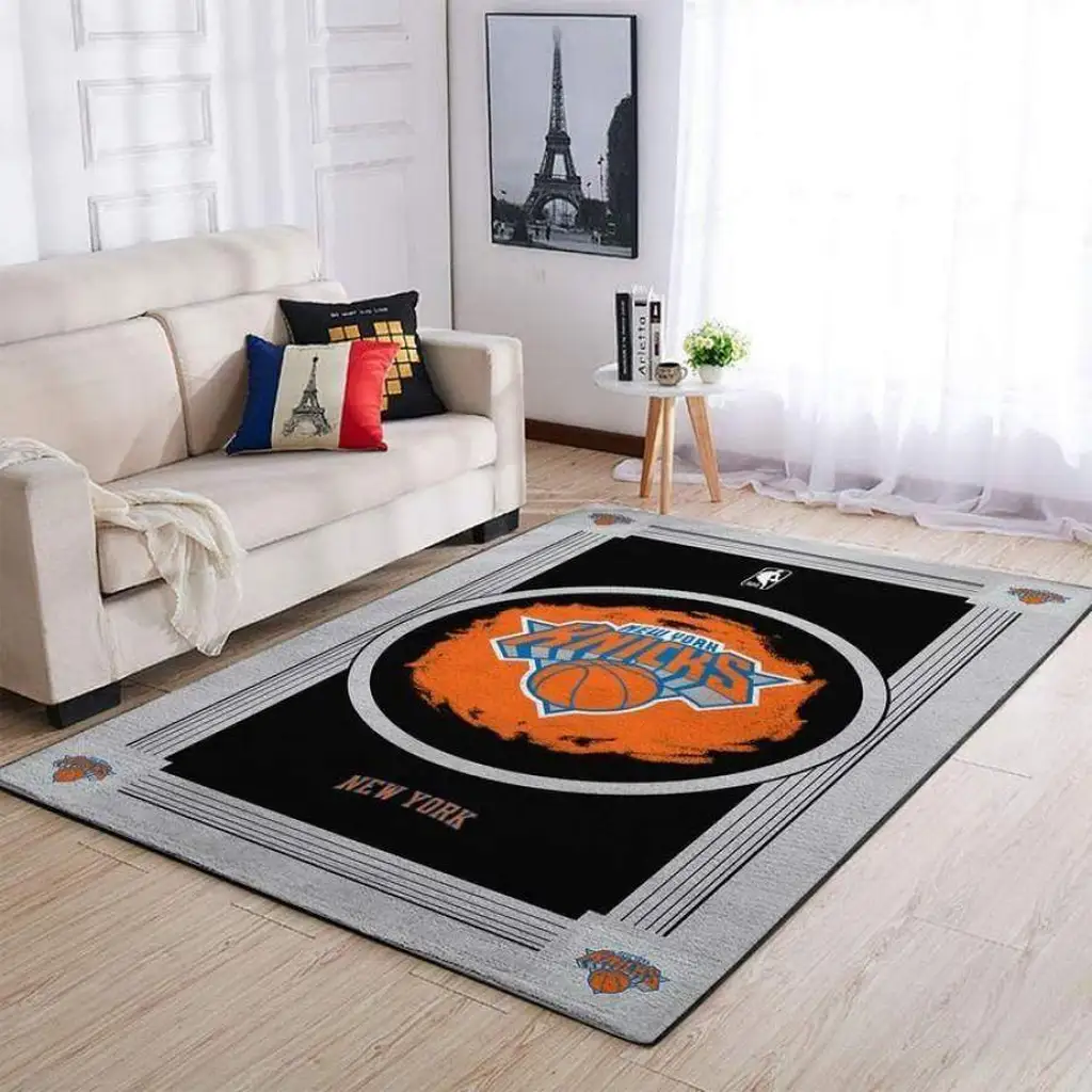 New York Knicks Rug - Basketball for Home Decor Black and Orange