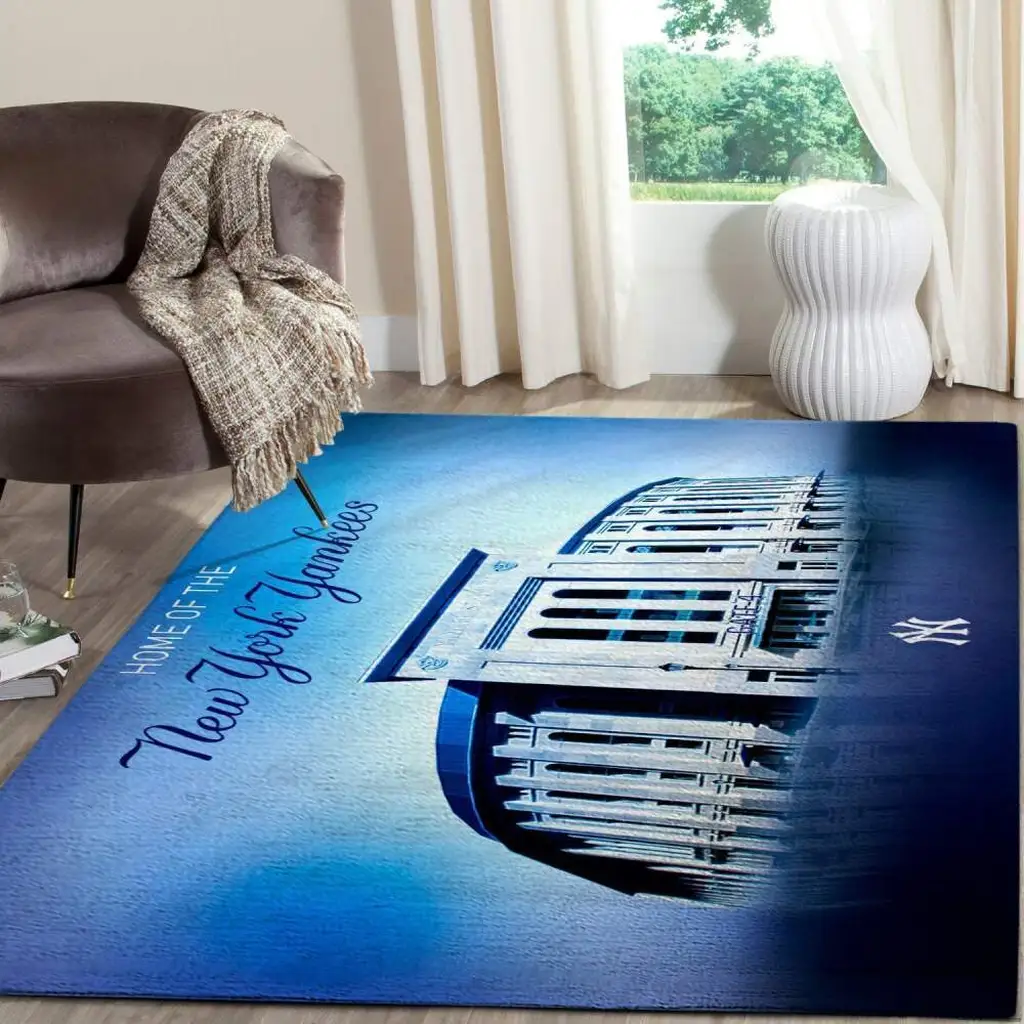 New York Yankees Rug - Stadium Area for Fans Carpet Blue and White